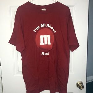 Mens Large T-shirt.  Says I’m All About Red.
